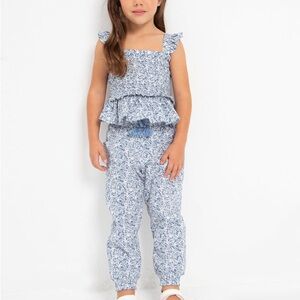 Mayoral Blue Floral cotton Two-Piece Outfit, sz 2T